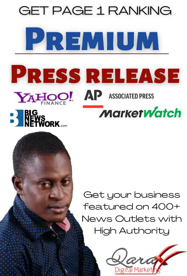 Premium Press Release Writing and Distribution on Yahoo and Top News Site Backlinks Oladejo Elisha